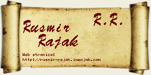 Rusmir Rajak vizit kartica